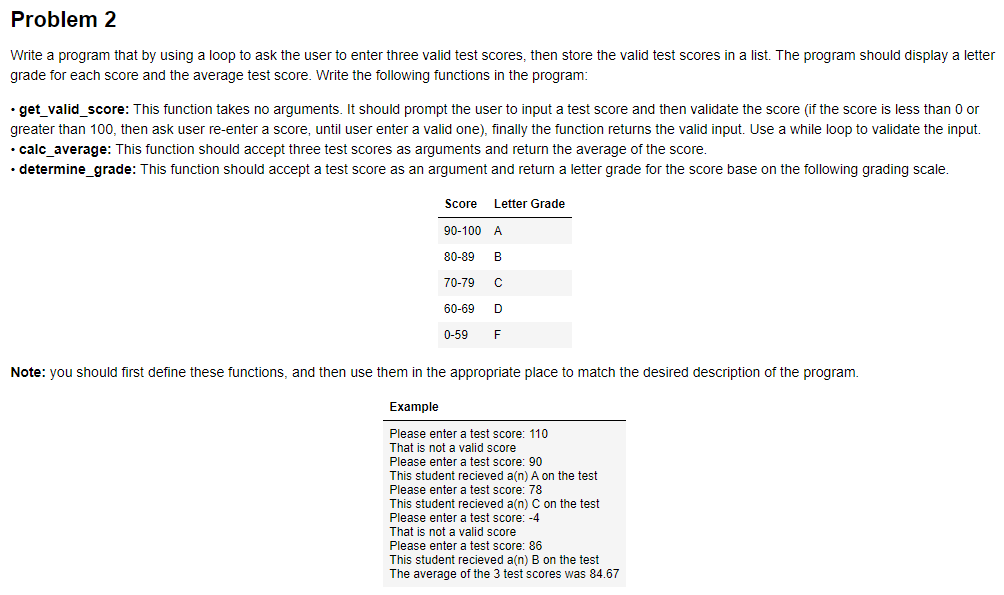  Problem 2 Write a program that by using a loop to
