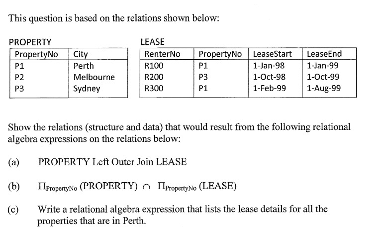  This question is based on the relations shown below: Show the