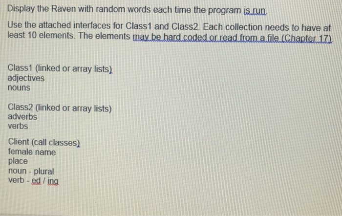  Display the Raven with random words each time the program is.run