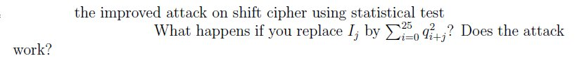 the improved attack on shift cipher using statistical test What happens