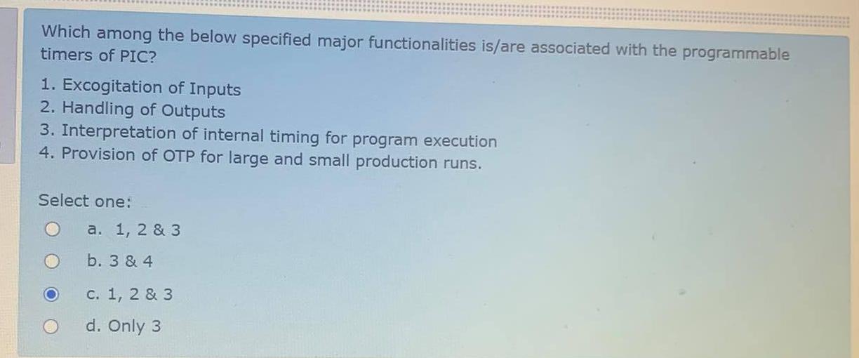  Which among the below specified major functionalities is/are associated with the