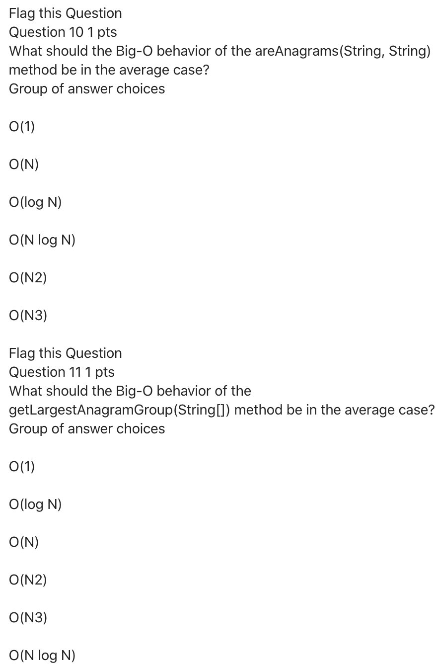 of the sort(String) method be in the average case? Group of answer