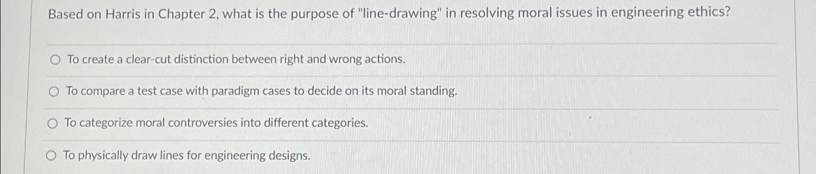  Based on Harris in Chapter 2, what is the purpose of