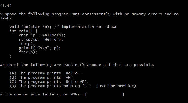 choose ALL that apply, or write "NONE" if none of the choices