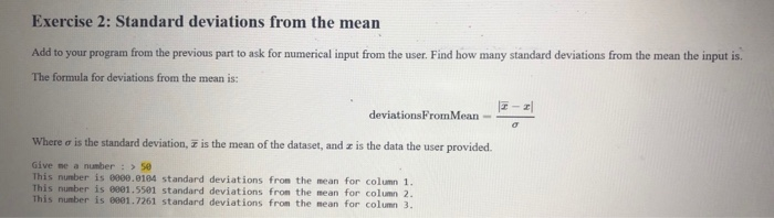 value Exercise 1: Standard deviation Open the file lab.sy. This file has
