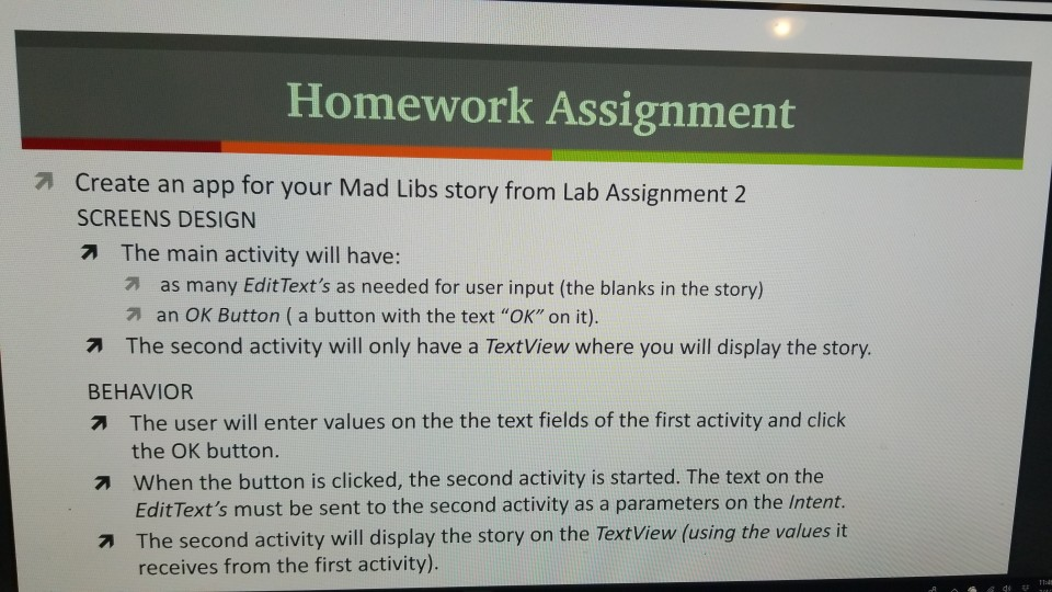 Assignment 2 into the project and use the MadLibs function from there