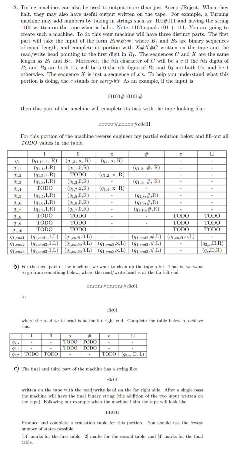 For part a,b please fill the table provided. and for c