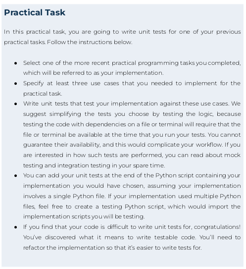  Practical Task In this practical task, you are going to write