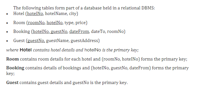Given the information below generate the relational algebra, tuple relational calculus, and