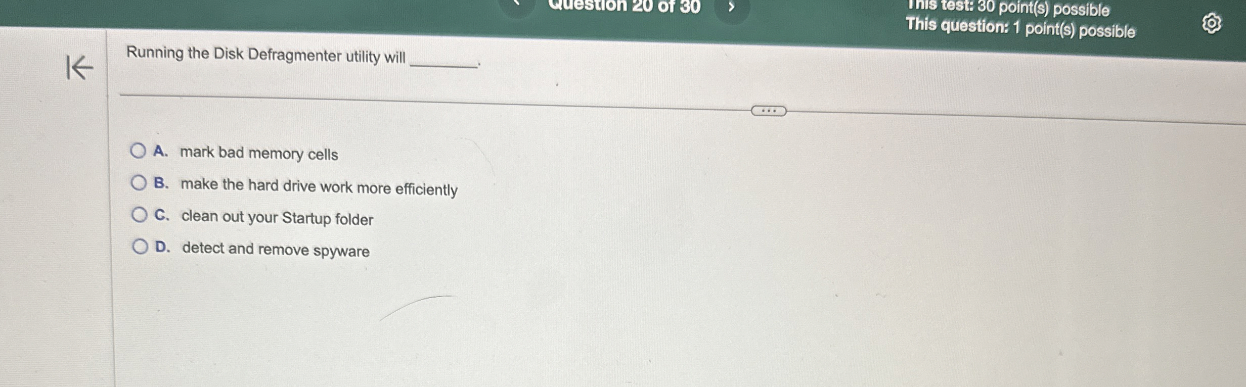  InIs rest: 30 point(s) possible This question: 1 point(s) possible Running