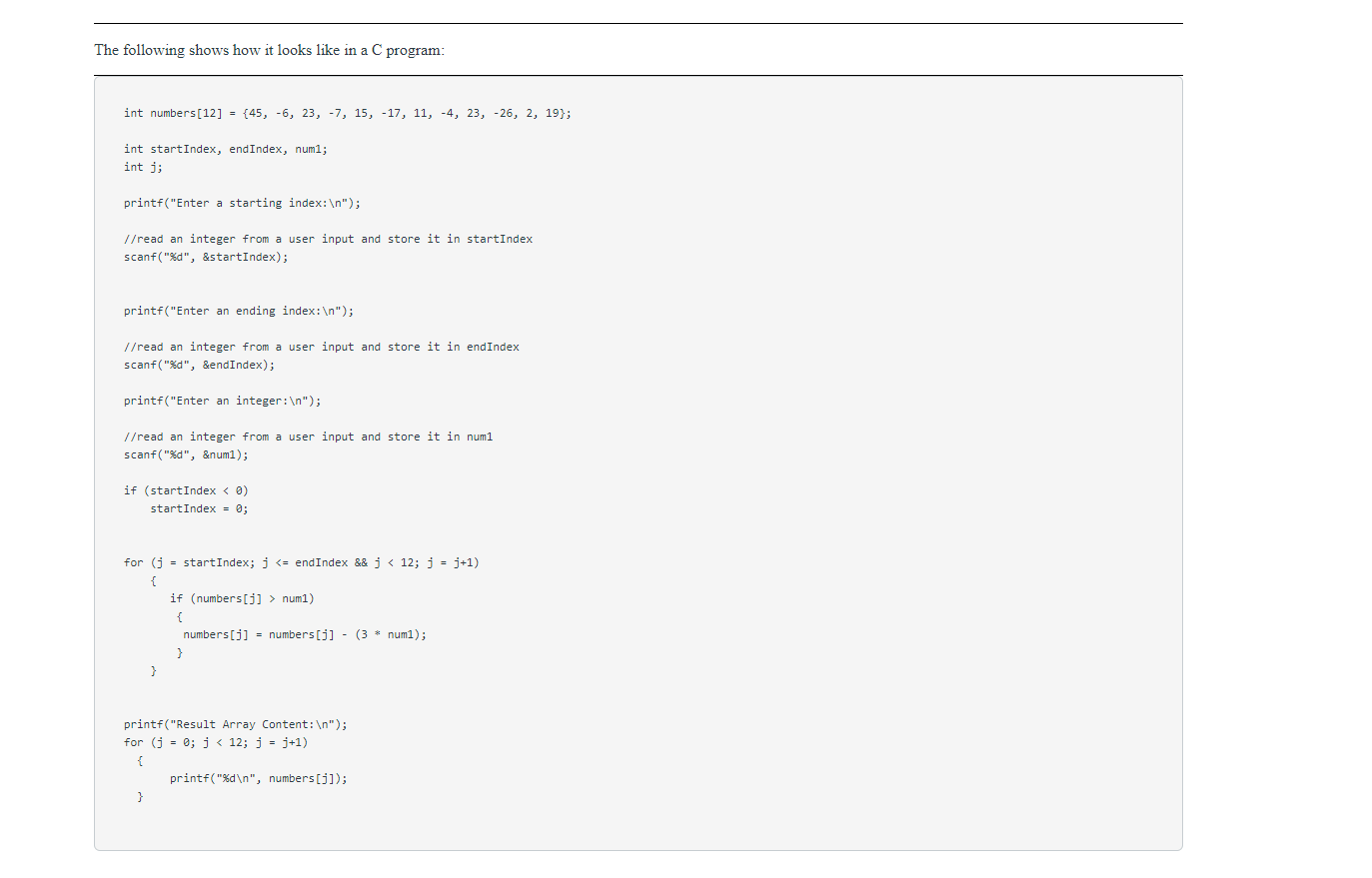 and executed in qt spim Assignment Description: An array of integers can