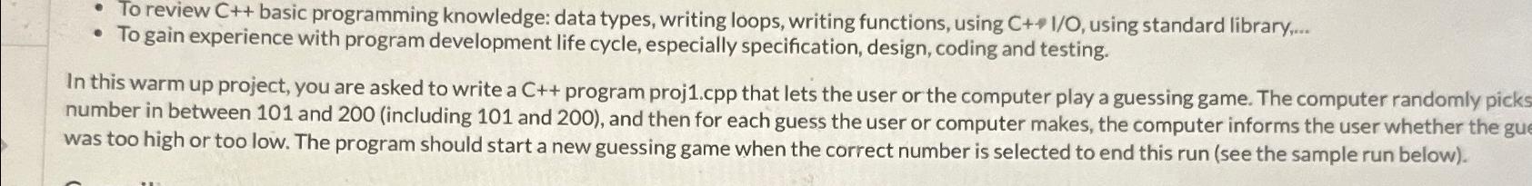  To review C++ basic programming knowledge: data types, writing loops, writing