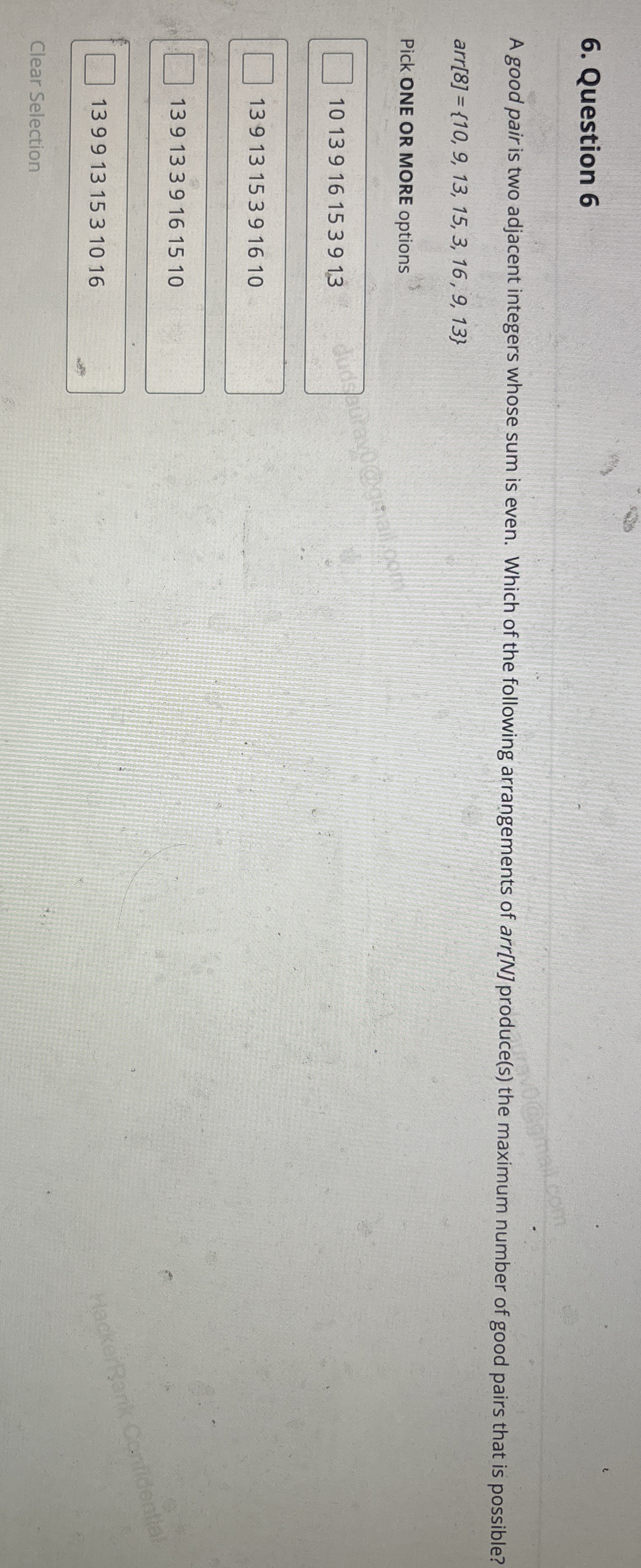  Question 6 A good pair is two adjacent integers whose sum