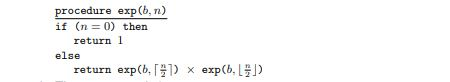 sequence of recursive calls to compute exp (b,61). What are the values