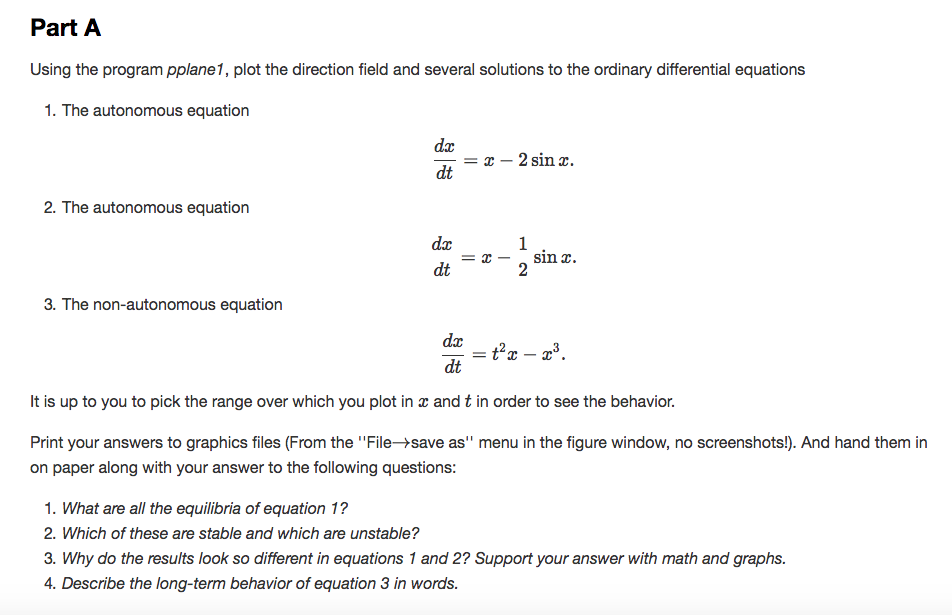  Differential equations project! Please use Matlab and show your code. Thank
