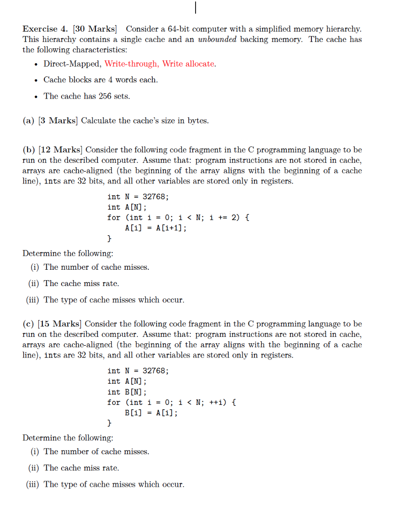 Need help solving the below example! Exercise 4. [30 Marks Consider a