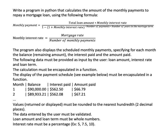  Write a program in python that calculates the amount of the