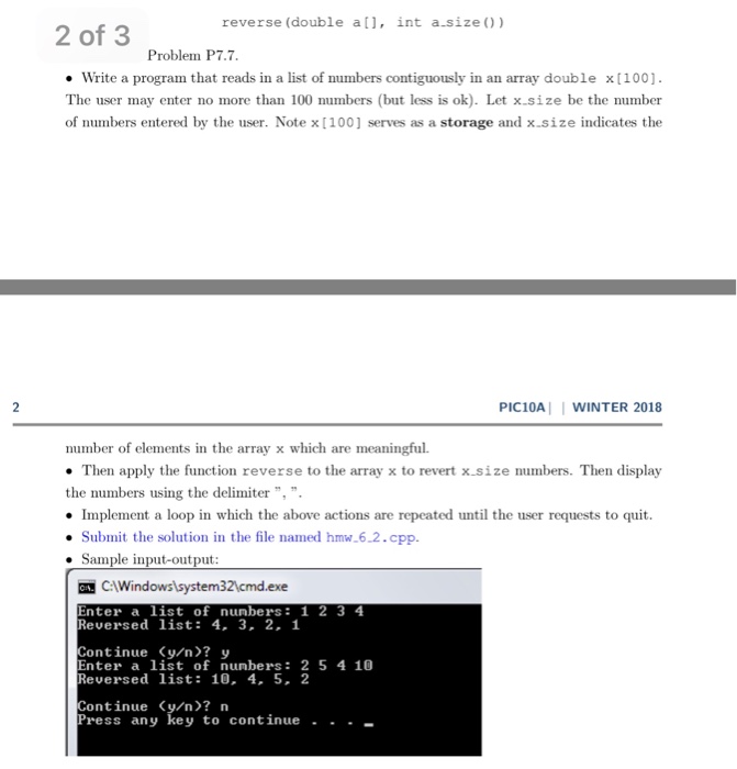  The programming language is C++ Problem 7.7 Write a function that