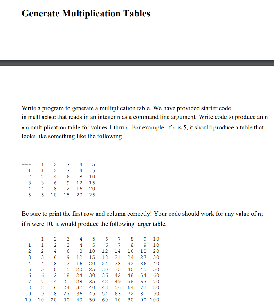  /** * Author: * Date: * * This program generates a