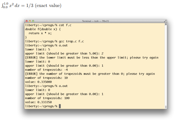 n and then outputs (without formatting, i.e. using printf format string "%lf")