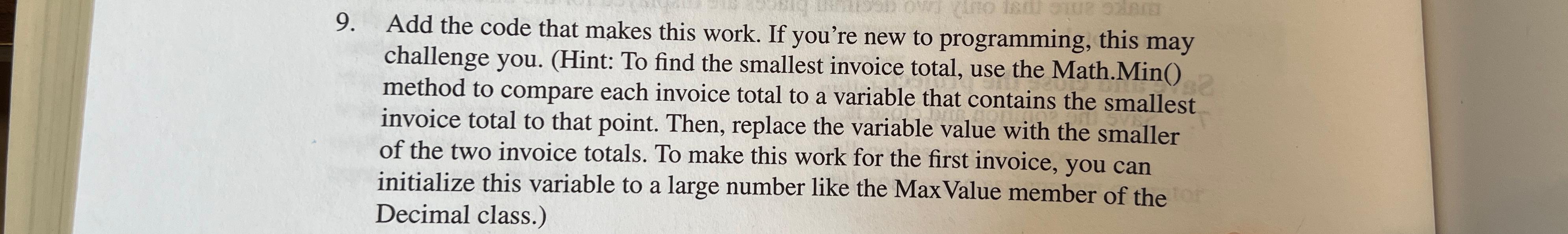  Add the code that makes this work. If you're new to
