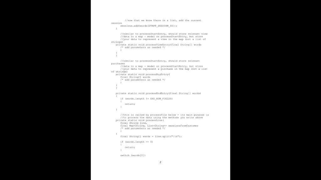 you will implement a program that mimics data analysis for an e-commerce