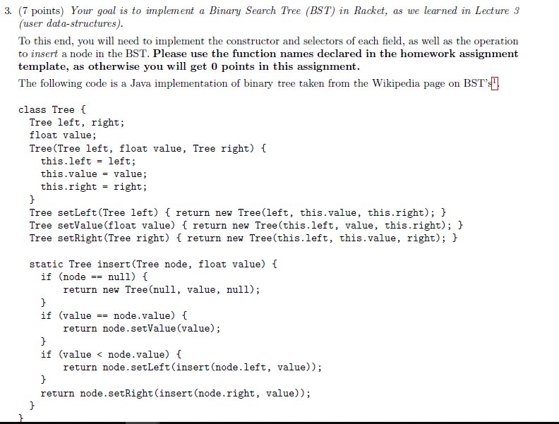 Assignment Help with racket language following the template ;; Constructs a tree