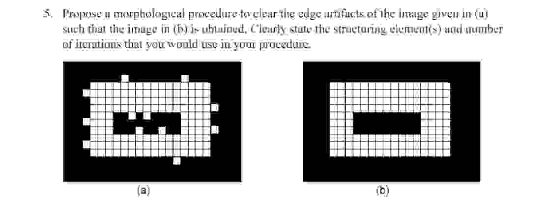  5. Propose a morphological procedure to clear the edge artifacts of