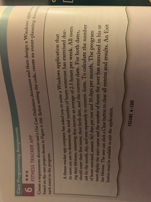  Case Programming Assignments FITNESS TRACKER APP Create a requirements document and