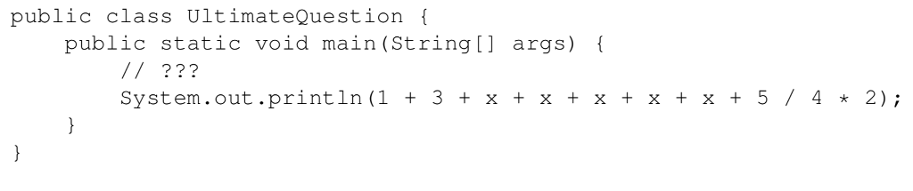 Given the pseudocode in java, replace the comment with a variable, so