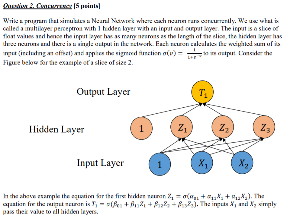  Question 2. Concurrency (5 points) Write a program that simulates a