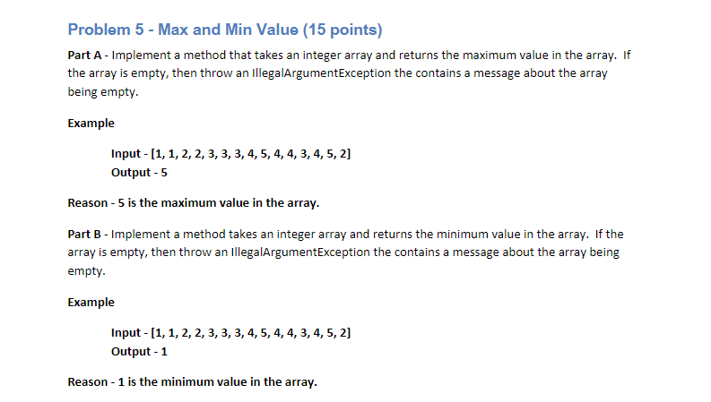 answer. Must be done in java This assignment presents multiple problems that