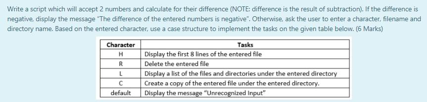  Write a script which will accept 2 numbers and calculate for