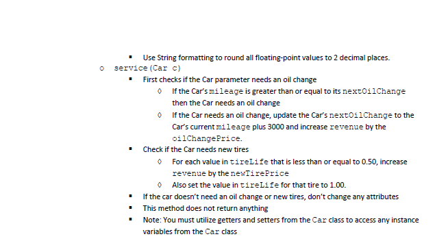 be visible and editable by only the Mechanic class using appropriate visibility