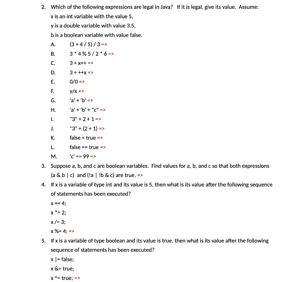 In Java programming. u d w w o i - ;