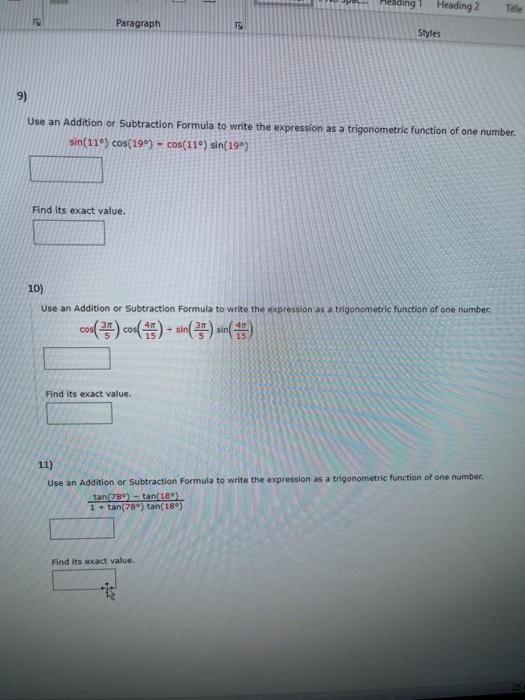 = 2 - 4 sin(x) 2) Verify the identity. sin(x) + cos(x)