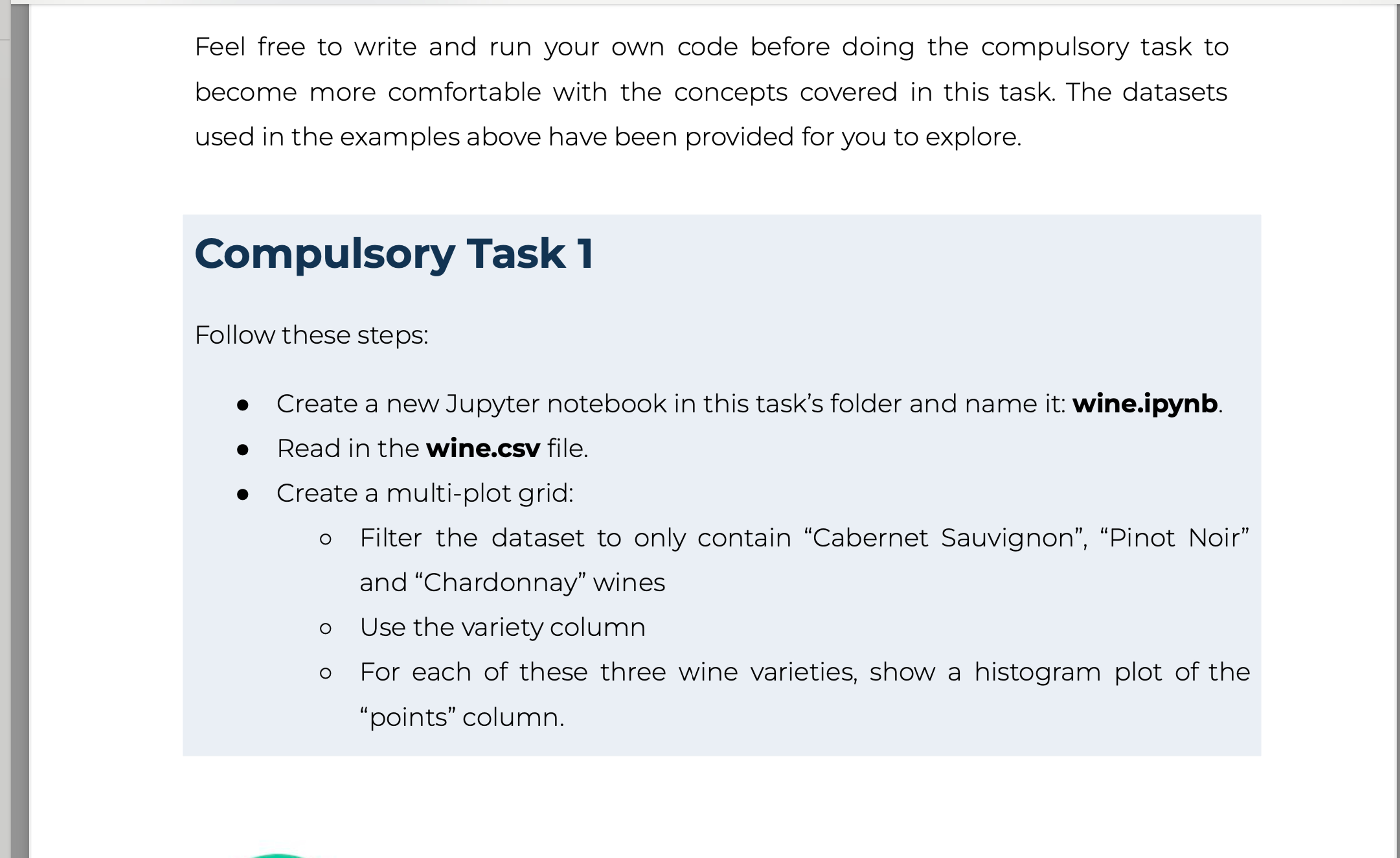  Feel free to write and run your own code before doing