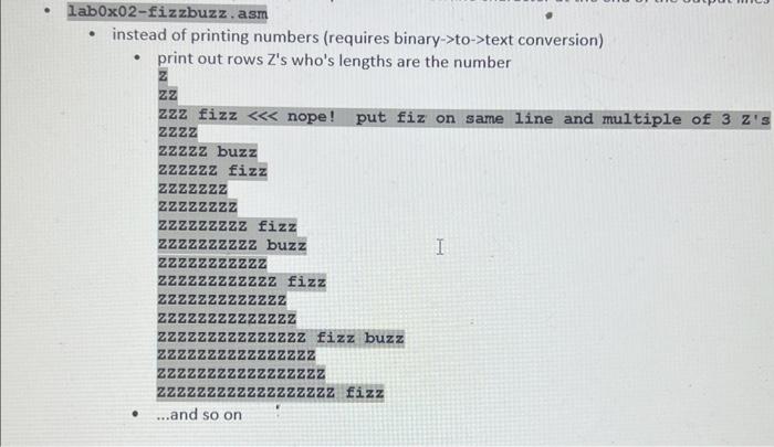 write the code in assembly language instead of printing numbers (requires binary->to->text