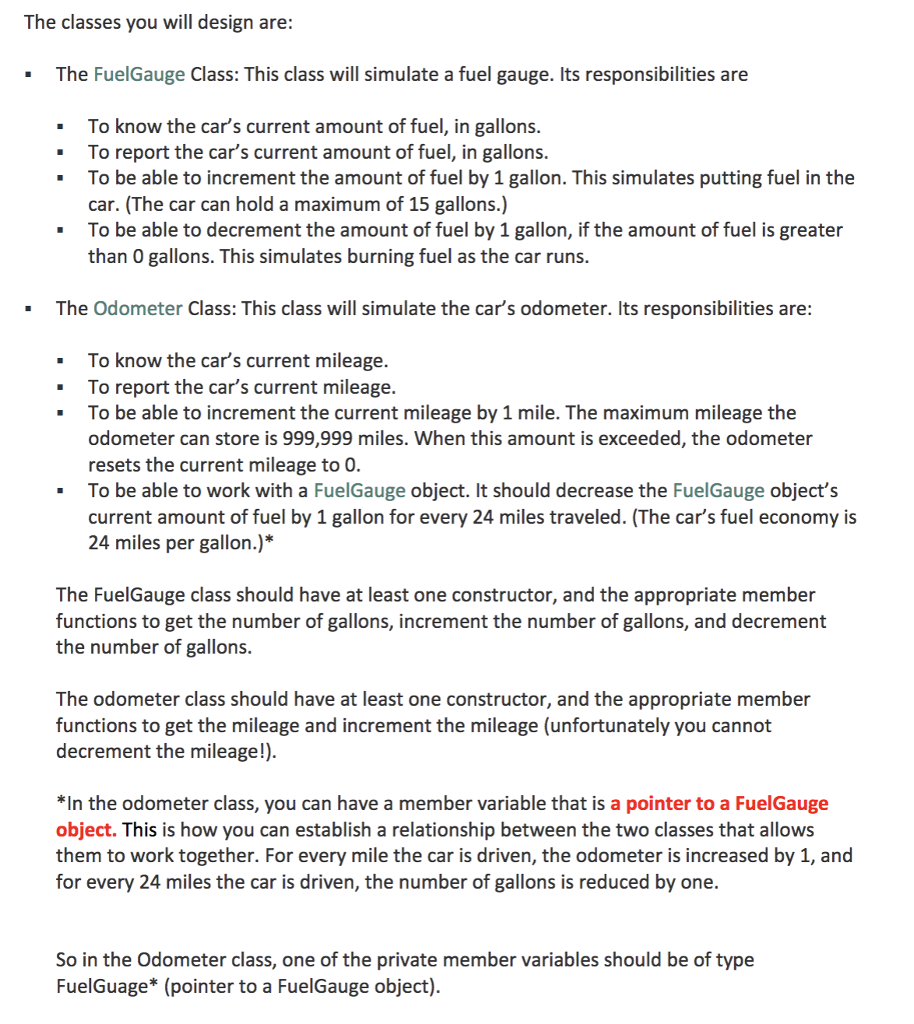 Implementing a C++ program that uses two (2) classes that work together