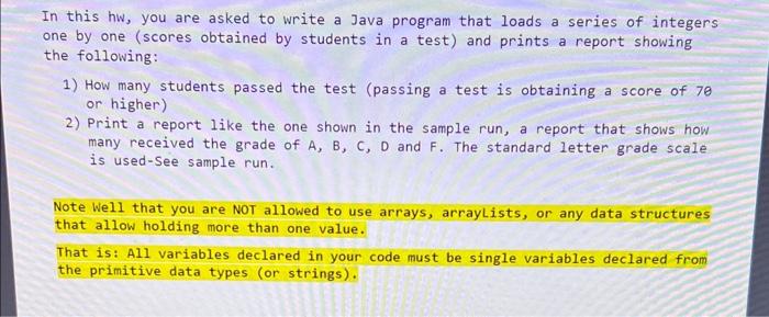 please help in java In this hw, you are asked to write