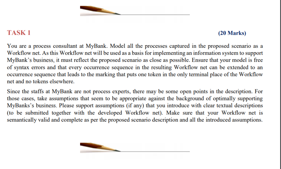 3, 2018) SCENARIO: MYBANK In the following, the process of MyBank handling