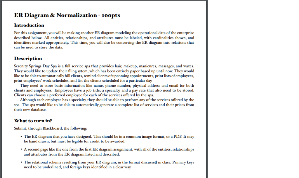 ER Diagram & Normalization - 1oopts Introduction onal data of the