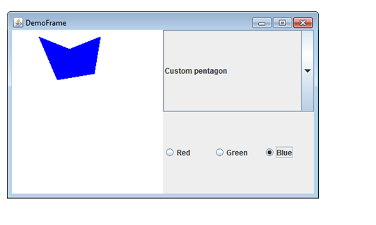 like this: At the moment when I click on custom pentagon it