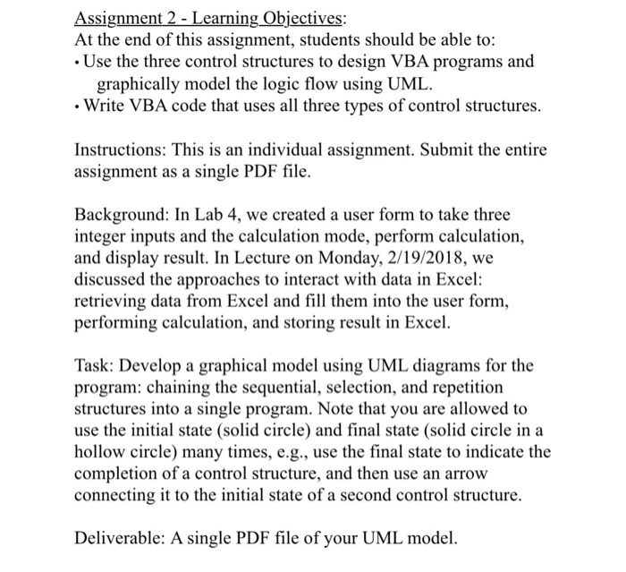  Assignment 2- Learning Objectives: At the end of this assignment, students