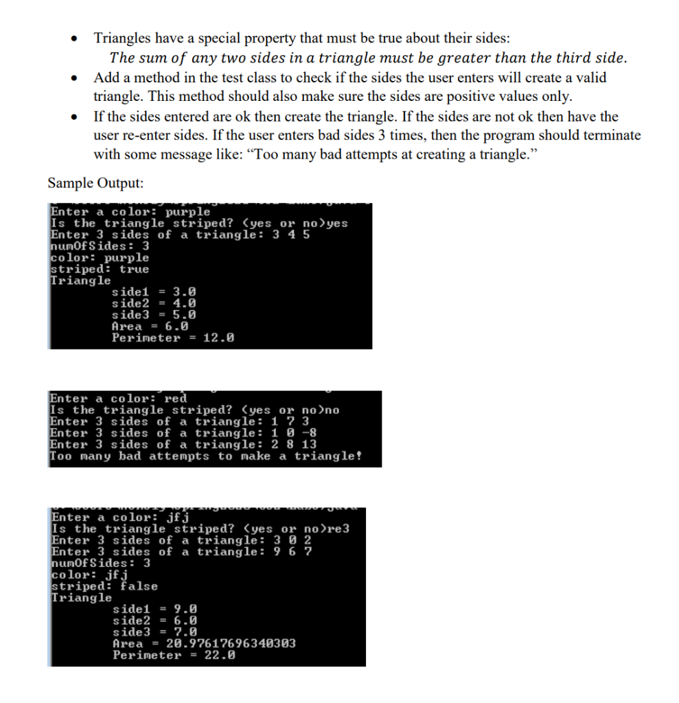private boolean striped; //Constructors public Shape(int s,String c,boolean str) { numOfSides=s; color=c;