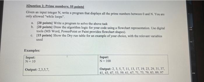 c++could you explain the answer please? LQuestion 2; Prime numbers: 55 pointsl