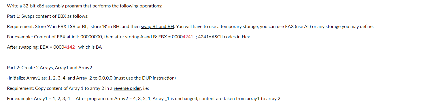  Please show proof of code working Write a 32-bit x86 assembly