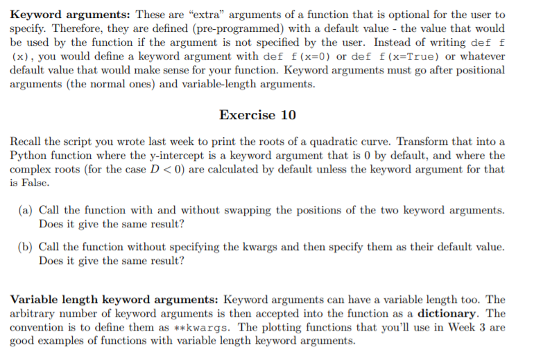 Python last week's script: print("input a, b and c for a quadratic