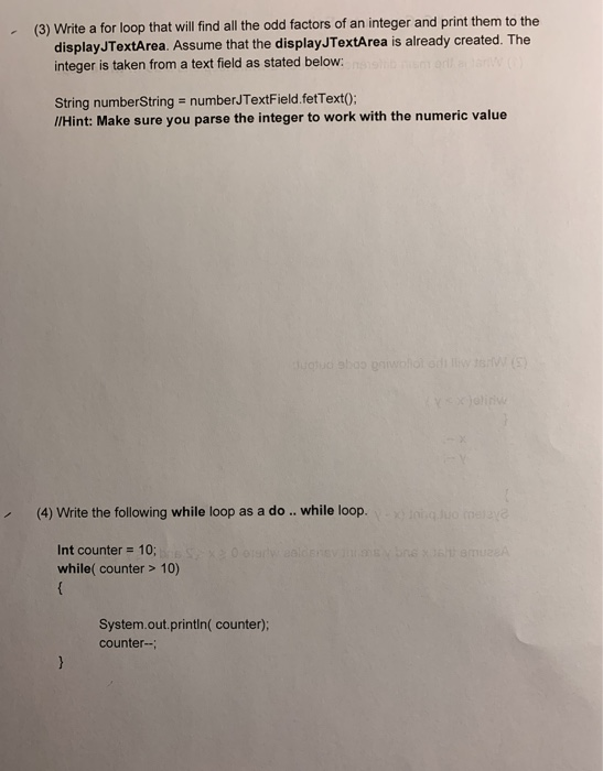 can someon esolve this? (3) Write a for loop that will find