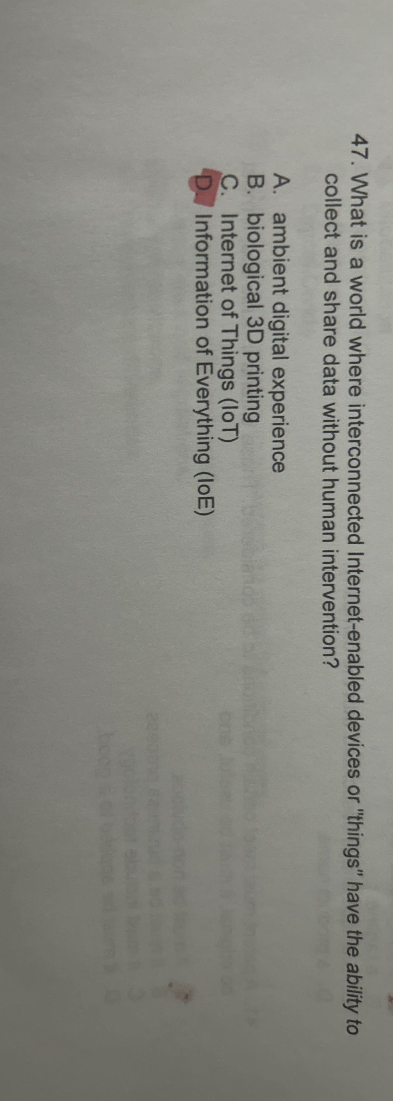  What is a world where interconnected Internet-enabled devices or "things" have